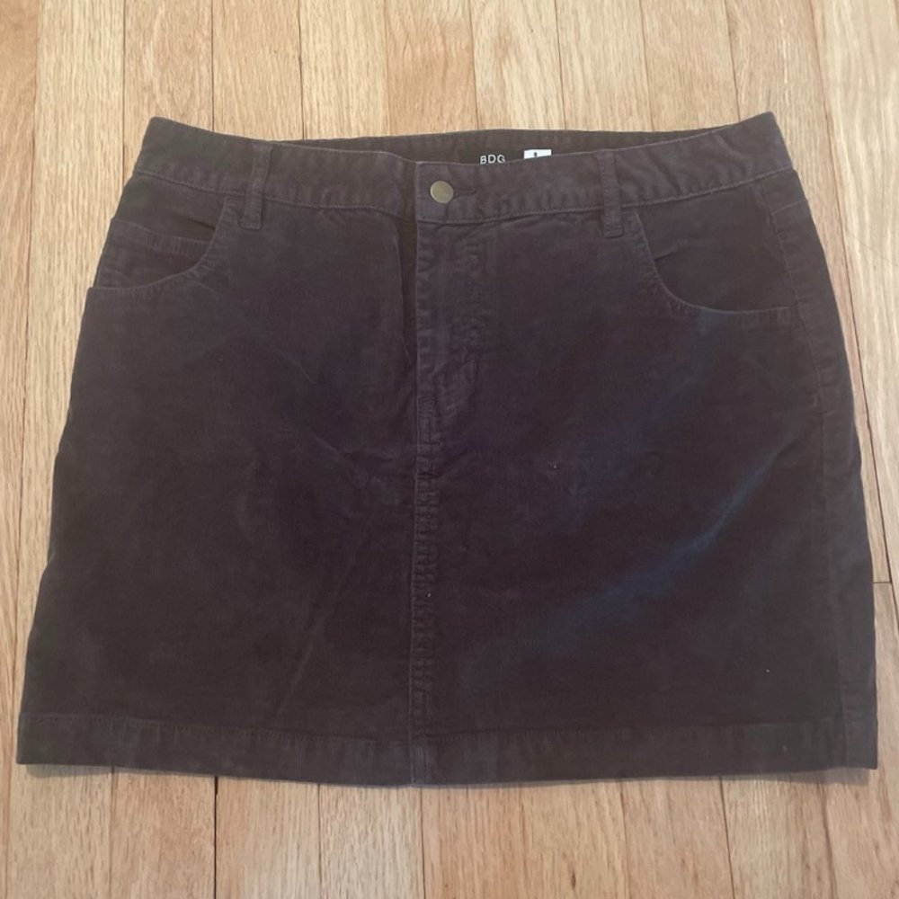 Dark Green Corduroy BDG Skirt